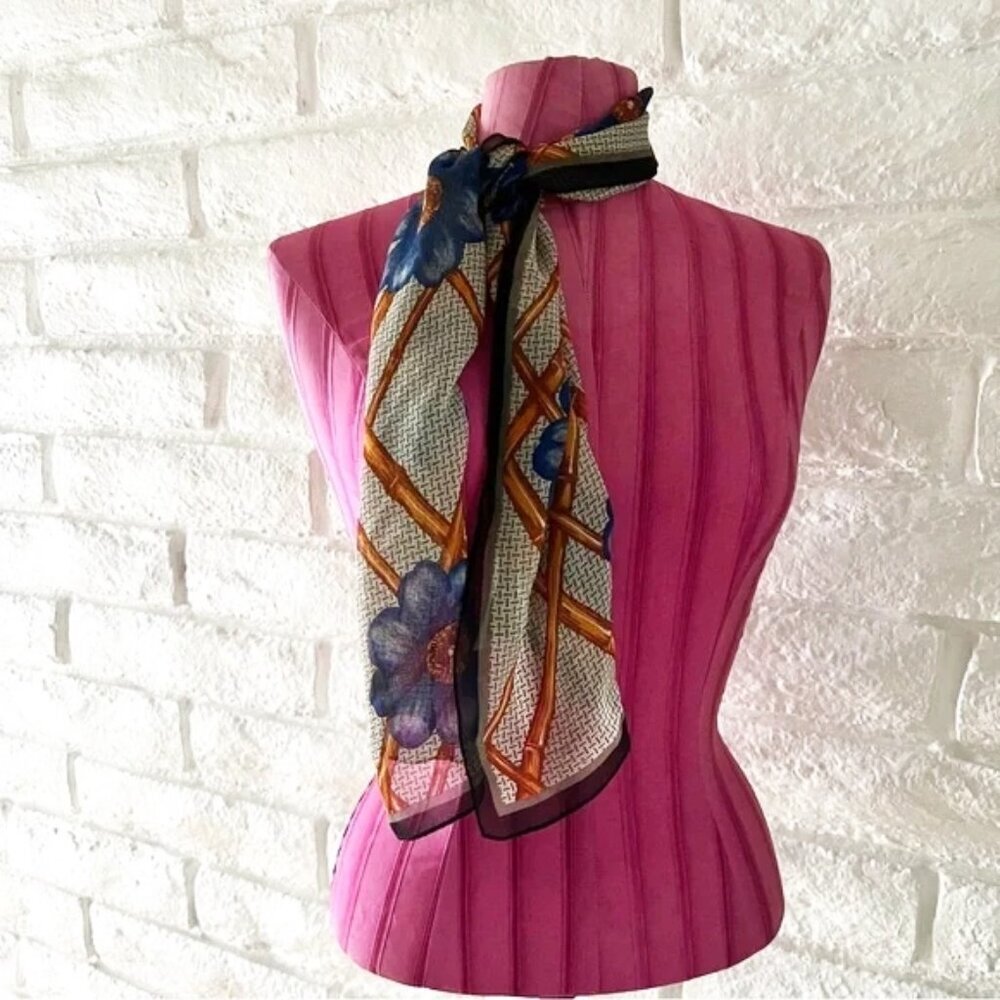 Elaine Gold Collection XIIX Silk Floral Scarf
